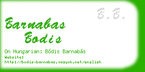 barnabas bodis business card