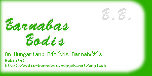 barnabas bodis business card